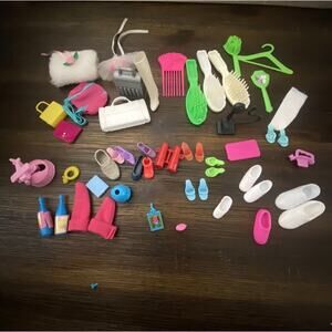 Barbie Shoes Vintage 1980's, 1990's Barbie Hair Brush Accessory Lot Hanger